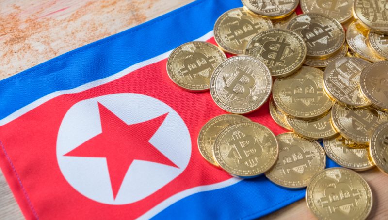 north korea flag and crypto